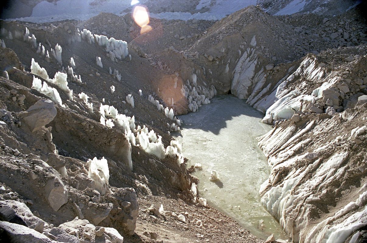 04 Trail To Everest Base Camp Is On The Rocky Khumbu Glacier Passing A Frozen Pond